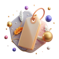 vibrant classic Anniversary Gift Tag Blank Space for Text Isolated genuine png