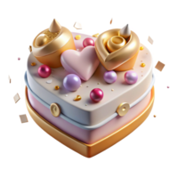 elegant creative Anniversary Heart Shaped Cake Transparent for Romantic Celebrations high resolution png