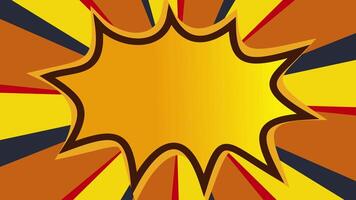 Animation with a text bubble, bright transition for with a dynamic background video