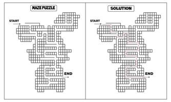 Maze Puzzle with Solution Find the Path vector