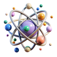 dramatic abstract Atom Model Structure Transparent for Physics Projects png