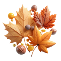 vibrant contemporary Autumn Leaves Maple Isolated for Thanksgiving Design genuine png
