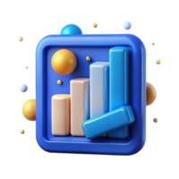 extraordinary minimalist Bar Graph Icon Blue Isolated for Data Visualization authentic png