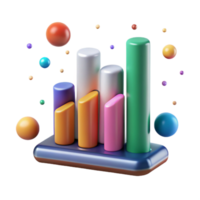elegant classic Bar Graph Sales Data Visualization Isolated for Marketing Reports png