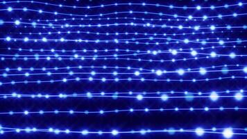 Abstract Blue Light Lines with Glowing Dots Background loop video