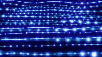 Abstract Blue Light Lines with Glowing Dots defocuused Background loop video