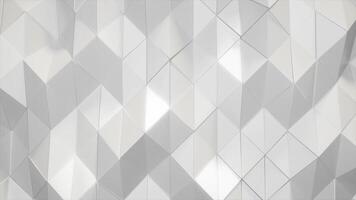 Abstract Polygonal Geometric Loop White, elegant, smooth animation of a triangular polygon mesh in porcelain white. Clean low poly motion background. Minimal white 3D animation. 4K video