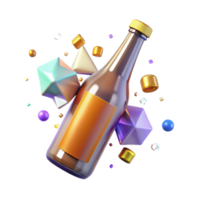 magnificent abstract Beer Bottle Alcoholic Drink Transparent for Bar Menus premium png