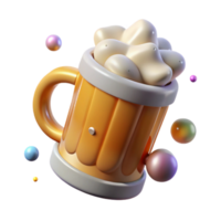 elegant abstract Beer Mug with Foam Transparent for Brewery Graphics premium png