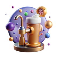 extraordinary vintage Beer Tap with Foam Cutout for Brewery Websites original png