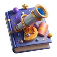 extraordinary classic Book and Telescope Cutout for Astronomy Enthusiasts professional png