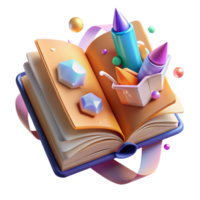 vibrant vintage Book with Bookmarks and Notes Cutout for Studying Concepts exclusive png