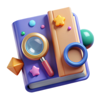 stunning minimalist Book with Magnifying Glass Cutout for Research Projects original png