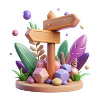 wonderful minimalist Botanical Garden Signpost Cutout for Park Navigation png