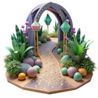 dramatic artistic Botanical Garden Path Cutout for Landscape Architecture original png