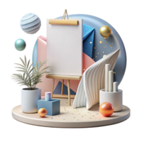 serene artistic Branding Presentation Mockup Modern Workspace Isolated genuine png