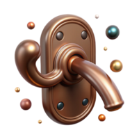 dramatic traditional Bronze Door Handle Vintage Style Isolated for Period Properties authentic png