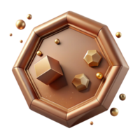 serene abstract Bronze Texture Hexagonal Shape Isolated for Game Assets high quality png