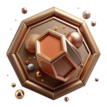 magnifico astratto bronzo struttura esagonale forma isolato per gioco risorse autentico png