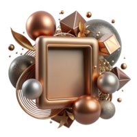serene abstract Bronze Texture Square Frame Cutout for Photo Borders exclusive png