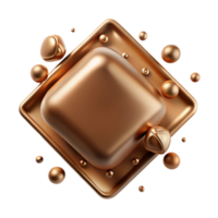 extraordinary rustic Bronze Texture Square Plate Isolated for Icon Design high resolution png
