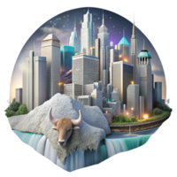 extraordinary abstract Buffalo Skyline Niagara Falls View Cutout for New York Tourism exclusive png