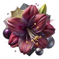 elegant abstract Burgundy Amaryllis Texture Bold Bloom Isolated high quality png
