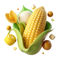 vibrant abstract Butter Yellow Corn Kernel Texture Harvest Bounty Isolated high quality png