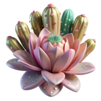 elegant creative Cactus Bloom Close Up Cutout for Desert Flower Photography high resolution png