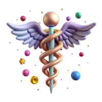 stunning minimalist Caduceus Medical Symbol Isolated for Healthcare Projects png