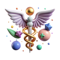 extraordinary vintage Caduceus Medical Symbol Isolated for Healthcare Projects authentic png