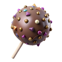 extraordinário artístico bolo pop chocolate coberto granulados isolado Alto qualidade png