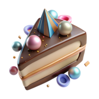 beautiful vintage Cake Slice Chocolate Icing Isolated high resolution png