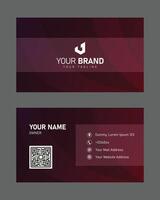 Elegant red gradient business card template vector