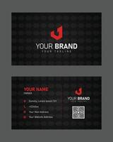 Luxury black and red gradient with abstract pattern business card template vector