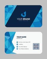 Modern blue with polygonal pattern business card template vector