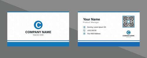 Modern Blue corporate business card and name card template design with minimalist style vector