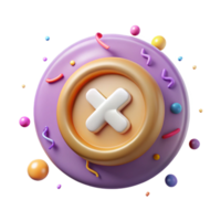 beautiful artistic Close Button X Icon Transparent Background for Mobile Applications genuine png