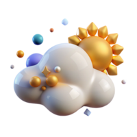 dramatic modern Cloud with Sun Icon Transparent for Partly Cloudy Days authentic png
