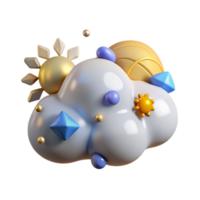 impressive vintage Cloud with Sun Icon Transparent for Partly Cloudy Days genuine png