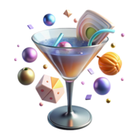 dramatic rustic Cocktail Glass with Garnish Transparent for Bar Menus high quality png