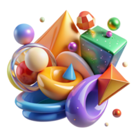 magnificent vintage Colorful Abstract Shapes Transparent Background for Modern Design genuine png