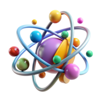 beautiful creative Colorful Atom Model Structure Isolated for Science Illustrations high quality png