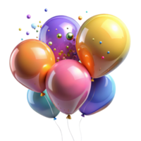beautiful abstract Colorful Balloons Floating Transparent for Party Backdrops png
