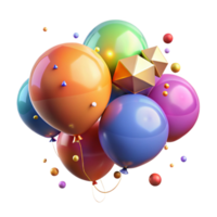 dramatic classic Colorful Balloons Perspective View Isolated for 3d Effect high resolution png