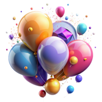 beautiful modern Colorful Balloons Floating Transparent for Party Backdrops genuine png