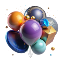 stunning rustic Colorful Balloons Gradient Shading Isolated for Modern Art genuine png