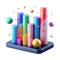 magnificent artistic Colorful Bar Graph with Gradient Isolated for Reports professional png