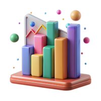 impressive modern Colorful Bar Graph with Gradient Isolated for Reports png