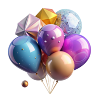 serene minimalist Colorful Balloons Transparent Background for Invitations professional png